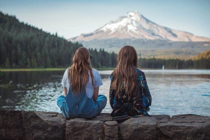 Two women enjoying the view