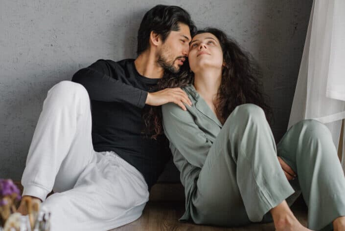 couple having an intimate yet peaceful moment