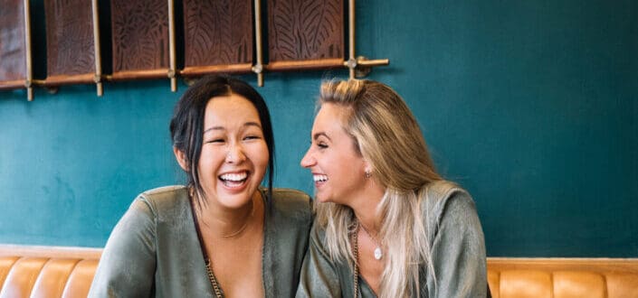 Friends having a fun conversation