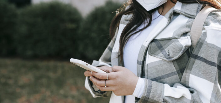 a woman texting on her phone