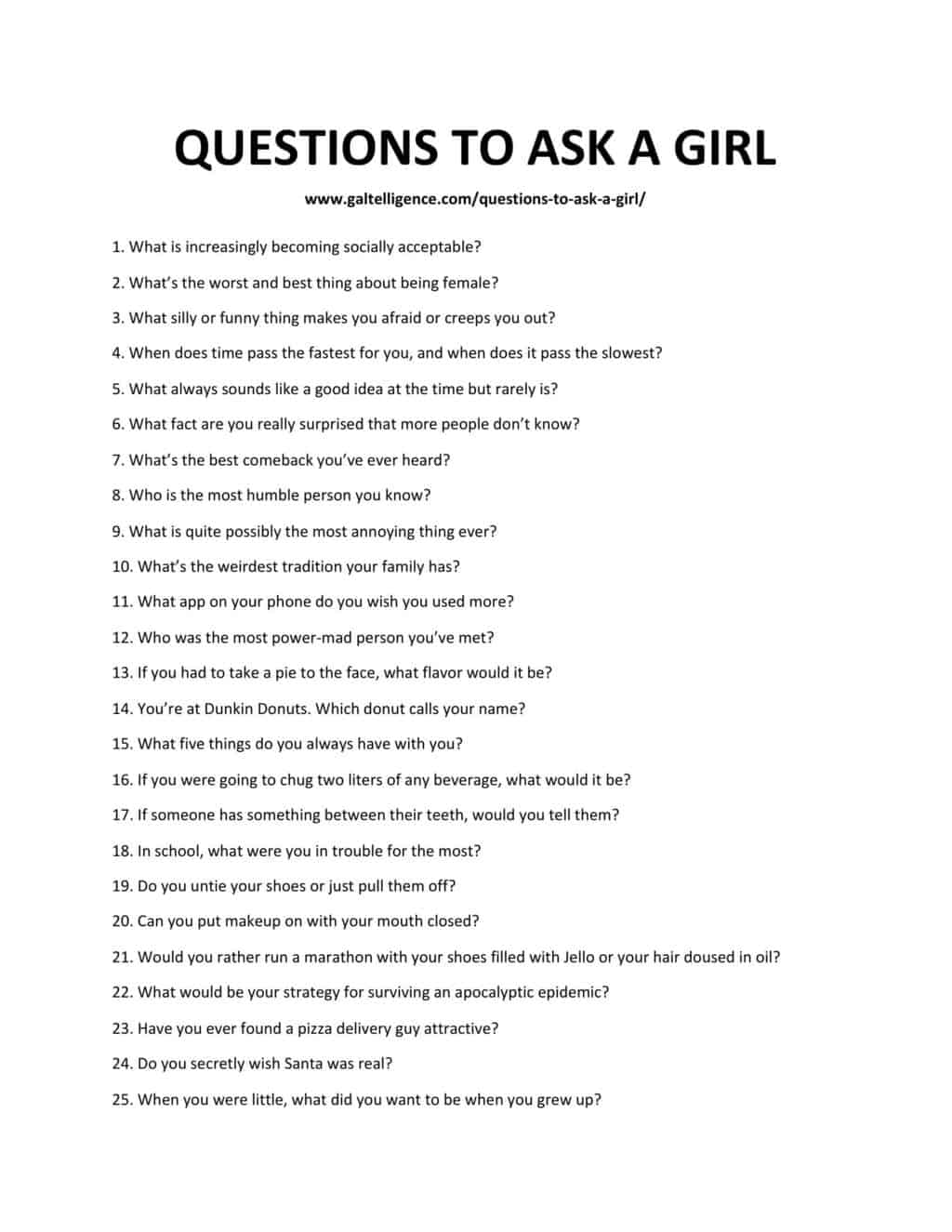 downloadable and printable list