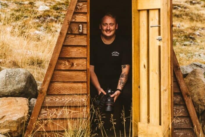 a photographer hiding