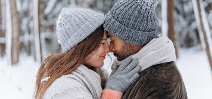 a couple about to kiss