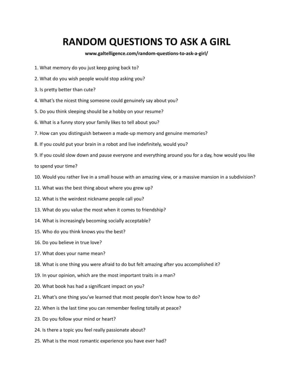 downloadable list of questions