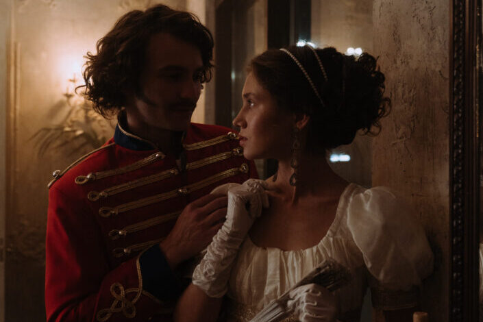 royal couple being intimate to each other