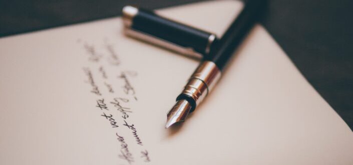 Fountain pen on stationery