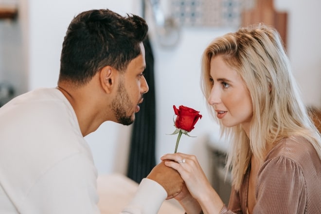 Man Holding Red Rose - Types of Noses 