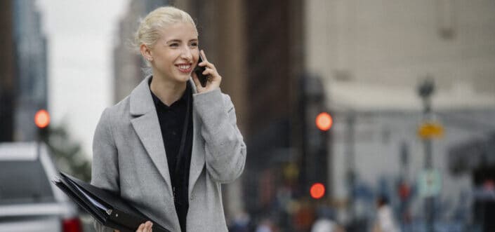 Woman talking on the phone