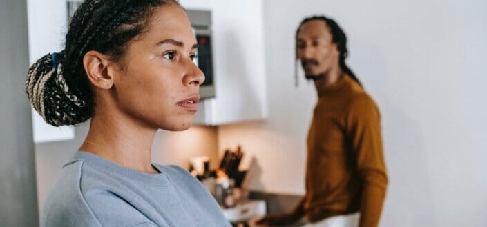 Couple arguing at home
