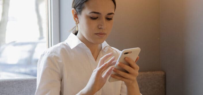 Woman using her phone