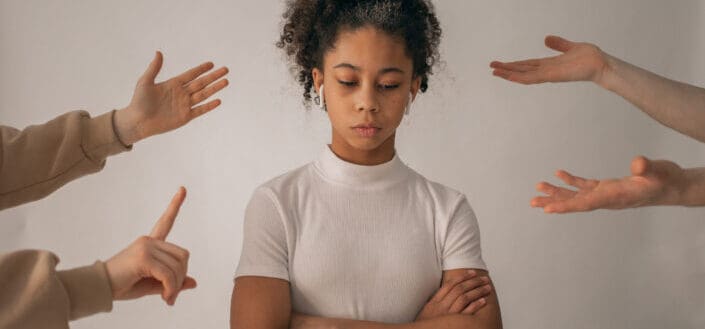 A frustrated looking woman 