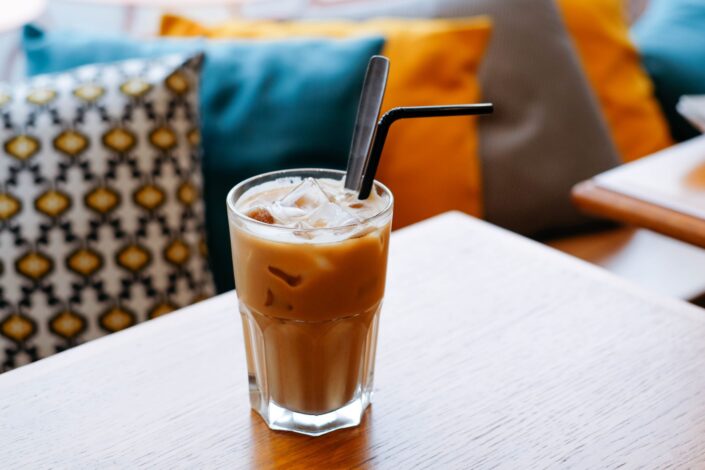 iced coffee on table