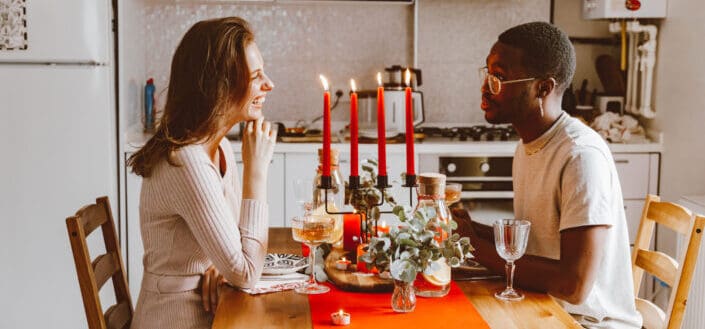 Couple Drinking in the Dining Area