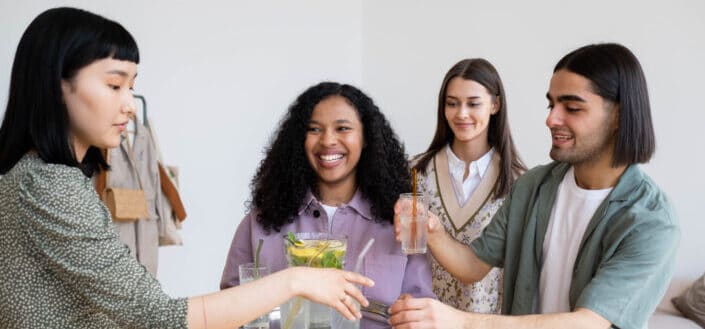 group of Friends Having Drinks