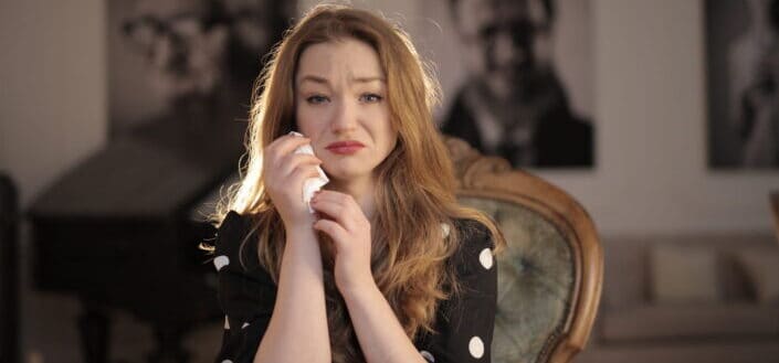 A crying woman