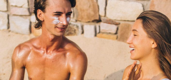 Couple enjoying the sun shine