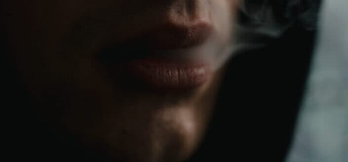 Smoke coming out from mouth