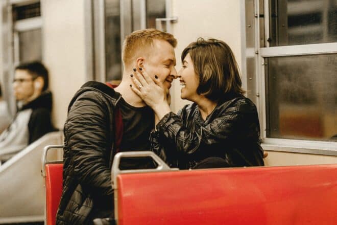 Man and Woman Sitting Inside Vehicle - psychological facts about men