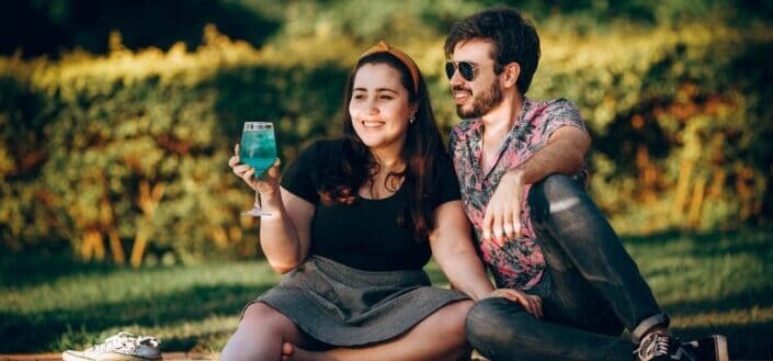 Couple having a picnic