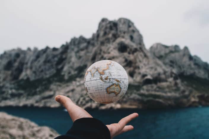 A globe being tossed off the air.
