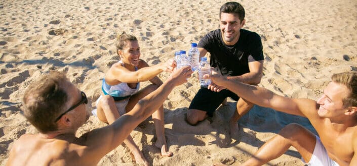 Friends Sitting on the Sand