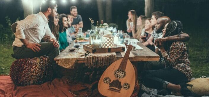 Backyard group dinner