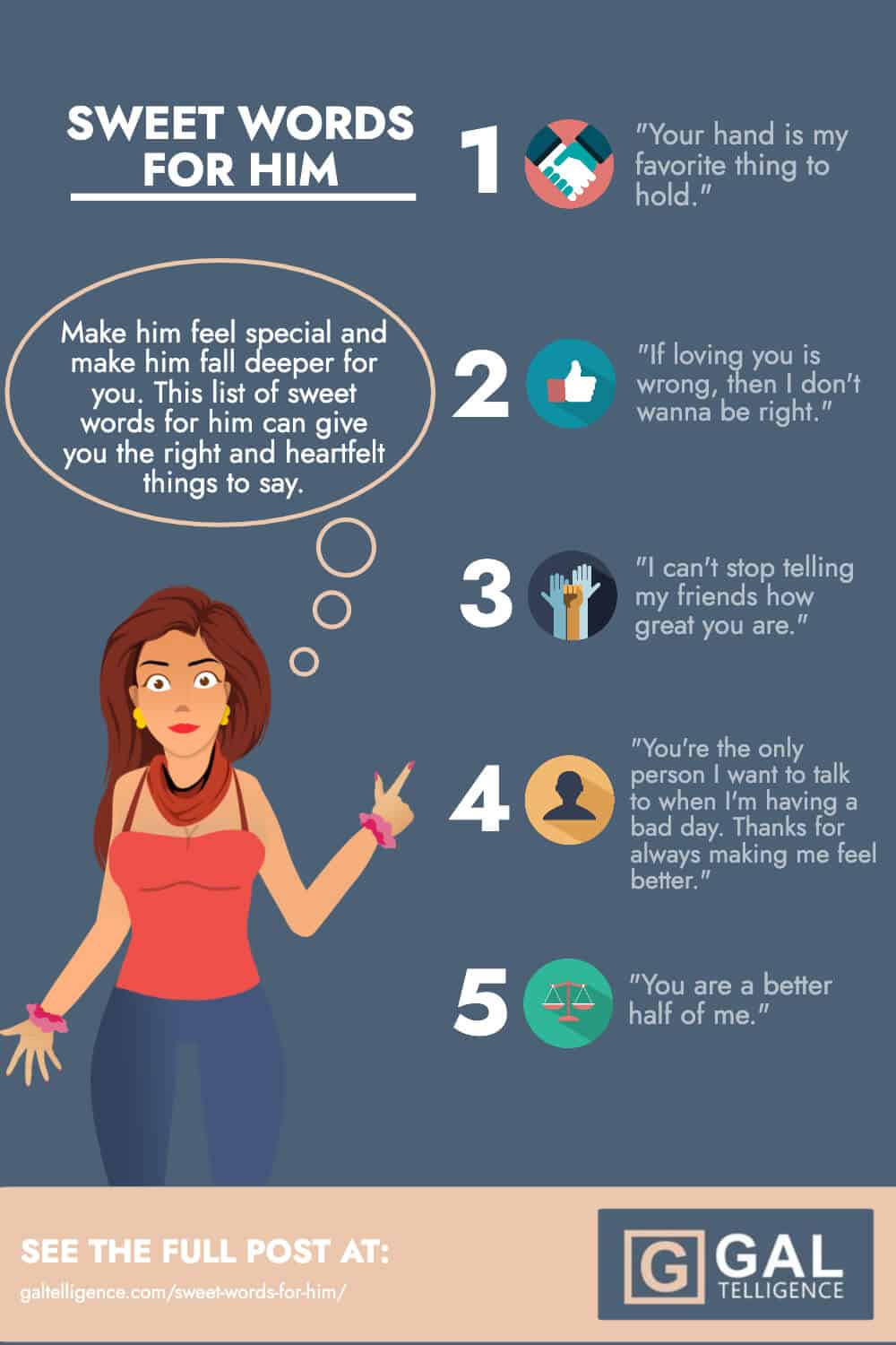 Sweet Words For Him - Infographics