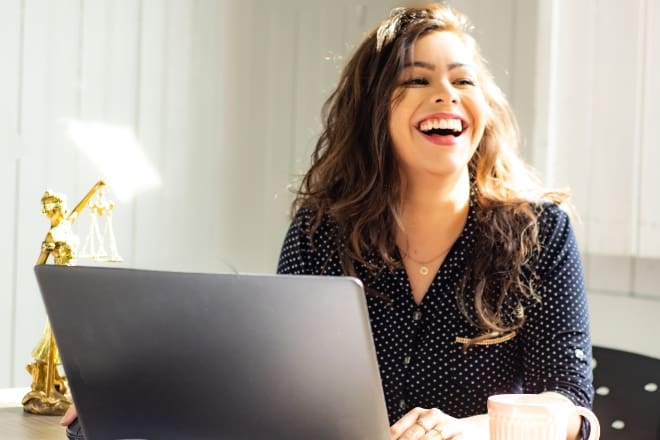 high value woman - Working lady smiling 