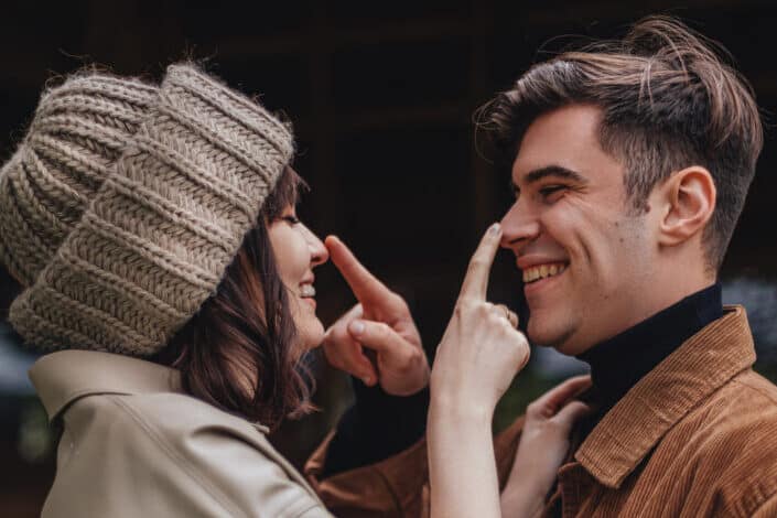 Couple Touching Each Other's Noses