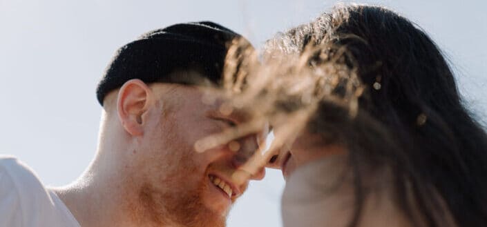 Couple staring passionately at each other