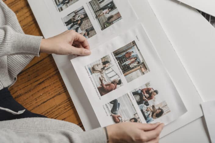Person Organizing Photos