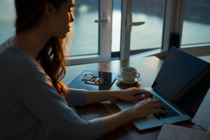 Woman Working on Her Laptop