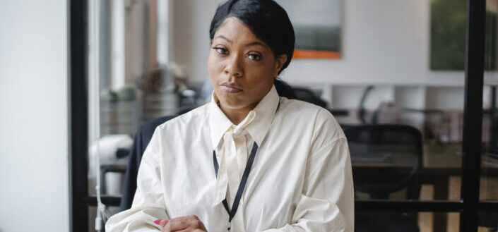 Serious looking woman 
