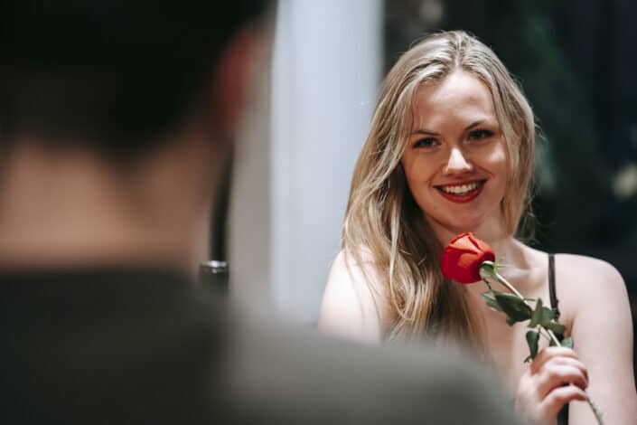 Couple having romantic date in restaurant