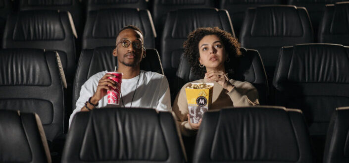Beautiful Couple Watching a Movie