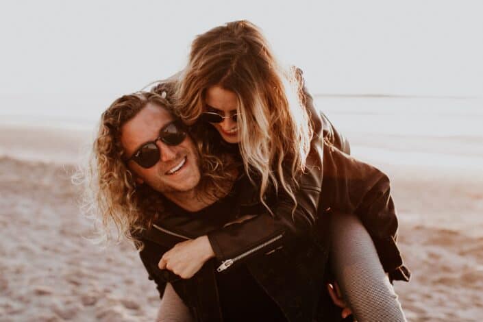 Happy couple on beach