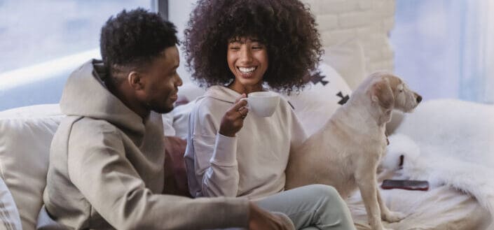 Couple Communicating While Sitting