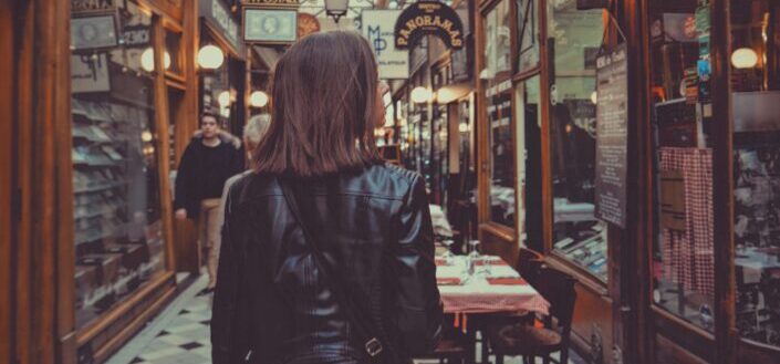 woman walking on the streets of Paris