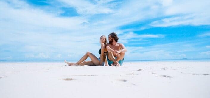 couple on an empty beach
