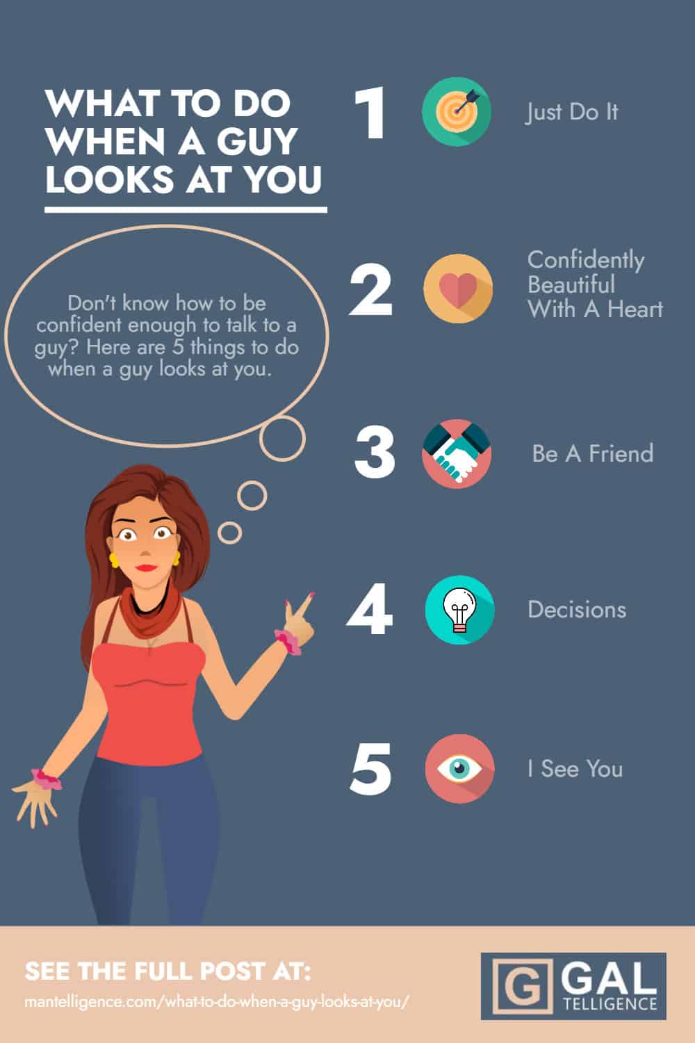 What To Do When A Guy Looks At You - Infographic