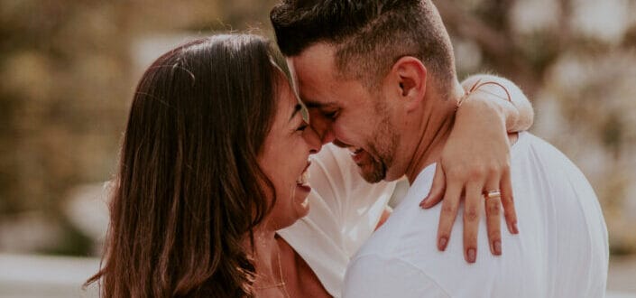 Man and woman hugging