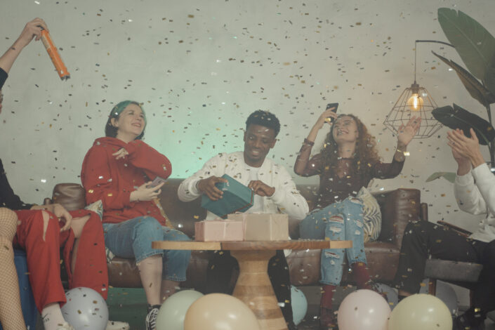 group of people having a party