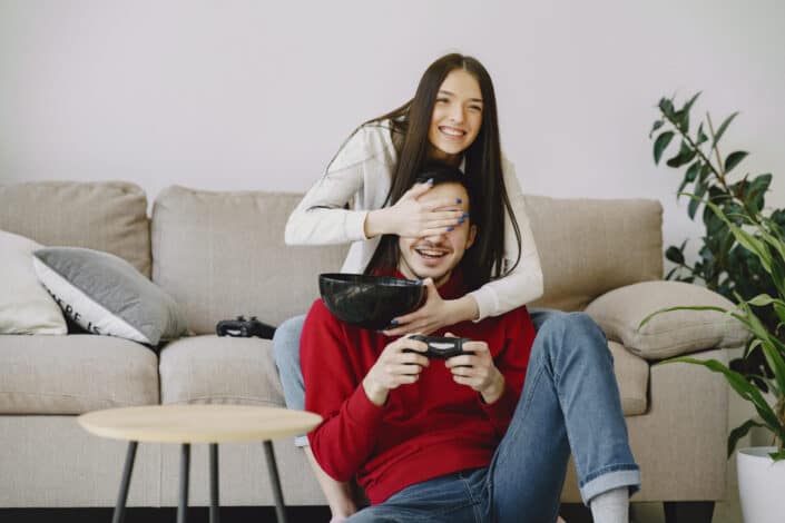 a couple playing video games