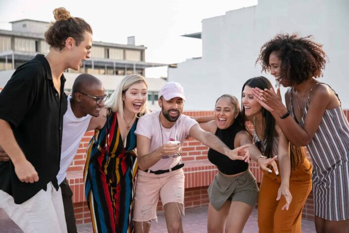 Joyful Friends Playing a Game
