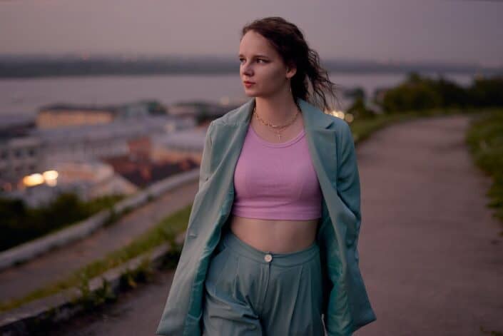 Woman Taking a Stroll Outside