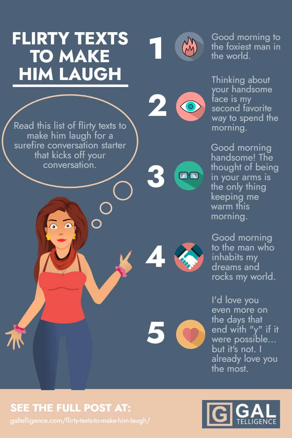 Infographics - Flirty Texts To Make Him Laugh