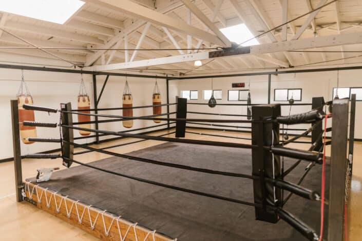 An empty boxing ring