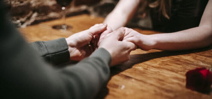 a couple having date in restaurant
