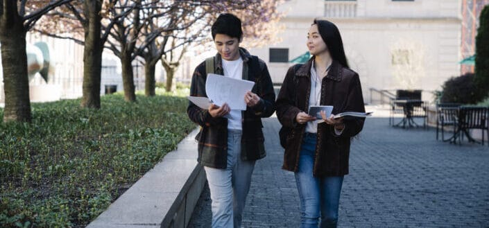 Teenagers walking together