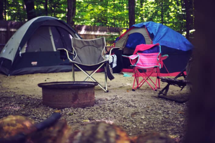 camping tents and chairs